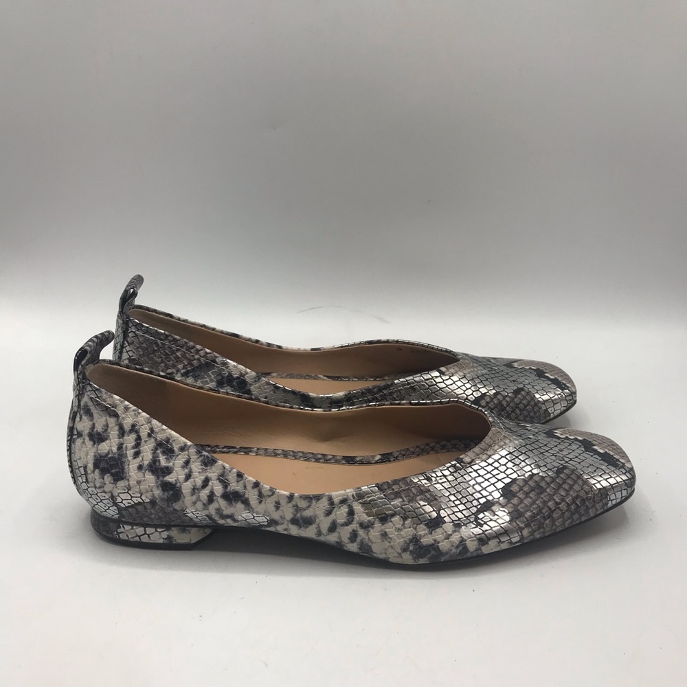 Franco Sarto Slip On Loafers Animal Print Gray Metallic Women's 9